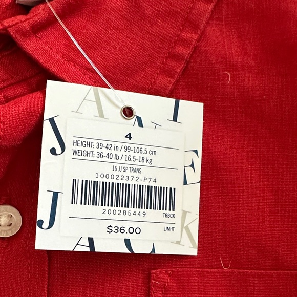 Janie and Jack biys Bold Red Casual Shirt - Picture 3 of 5